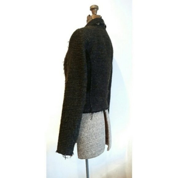 SET raw edge tweed biker jacket sz.4 - Picture 11 of 16